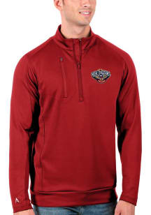 Antigua New Orleans Pelicans Mens Red Generation Long Sleeve 1/4 Zip Pullover