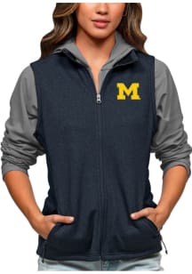 Antigua Michigan Wolverines Womens Navy Blue Course Vest