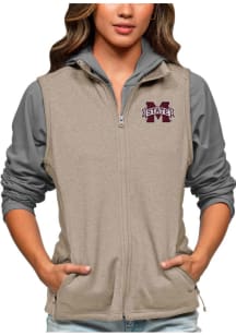Antigua Mississippi State Bulldogs Womens Oatmeal Course Vest