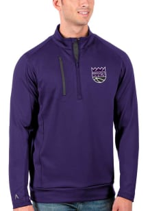 Antigua Sacramento Kings Mens Purple Generation Long Sleeve 1/4 Zip Pullover