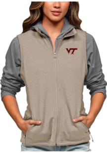 Antigua Virginia Tech Hokies Womens Oatmeal Course Vest