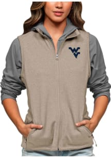 Antigua West Virginia Mountaineers Womens Oatmeal Course Vest