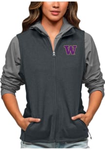 Antigua Washington Huskies Womens Charcoal Course Vest