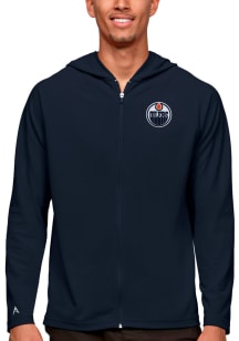 Antigua Edmonton Oilers Mens Navy Blue Legacy Long Sleeve Full Zip Jacket