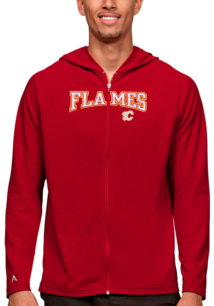 Antigua Calgary Flames Mens Red Legacy Long Sleeve Full Zip Jacket