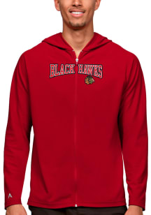 Antigua Chicago Blackhawks Mens Red Legacy Long Sleeve Full Zip Jacket