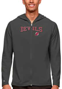 Antigua New Jersey Devils Mens Grey Legacy Long Sleeve Full Zip Jacket