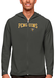 Antigua Pittsburgh Penguins Mens Grey Legacy Long Sleeve Full Zip Jacket