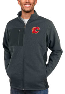 Antigua Calgary Flames Mens Charcoal Course Medium Weight Jacket