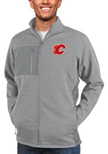 Antigua Calgary Flames Mens Grey Course Medium Weight Jacket