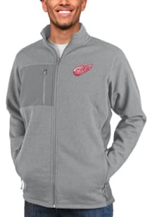 Antigua Detroit Red Wings Mens Grey Course Medium Weight Jacket