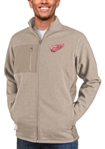 Antigua Detroit Red Wings Mens Oatmeal Course Medium Weight Jacket