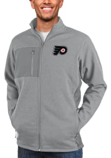 Antigua Philadelphia Flyers Mens Grey Course Medium Weight Jacket