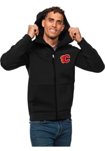 Antigua Calgary Flames Mens Black Protect Long Sleeve Full Zip Jacket