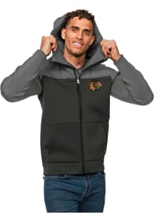 Antigua Chicago Blackhawks Mens Grey Protect Long Sleeve Full Zip Jacket