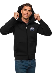 Antigua Edmonton Oilers Mens Black Protect Long Sleeve Full Zip Jacket
