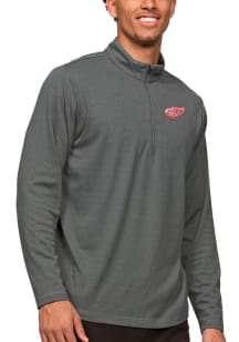 Antigua Detroit Red Wings Mens Charcoal Epic Long Sleeve 1/4 Zip Pullover