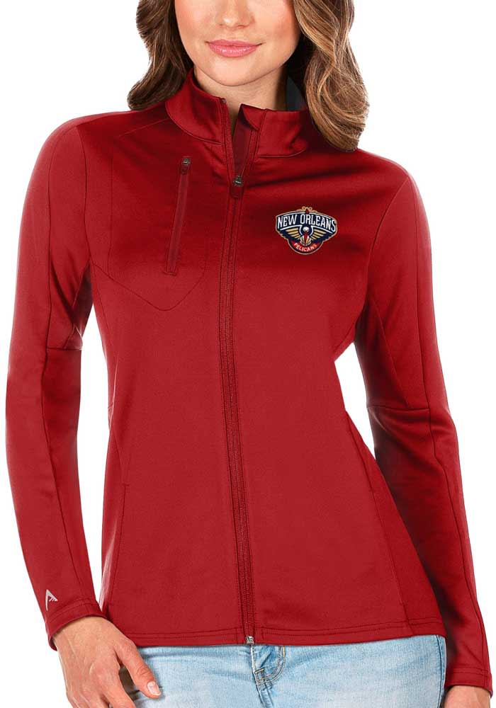 Antigua New Orleans Pelicans Womens Red Generation Light Weight Jacket