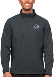 Antigua Colorado Avalanche Mens Charcoal Course Long Sleeve 1/4 Zip Pullover