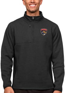 Antigua Florida Panthers Mens Black Course Long Sleeve 1/4 Zip Pullover