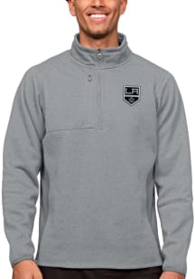Antigua Los Angeles Kings Mens Grey Course Long Sleeve 1/4 Zip Pullover