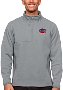 Antigua Montreal Canadiens Mens Grey Course Long Sleeve 1/4 Zip Pullover