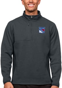 Antigua New York Rangers Mens Charcoal Course Long Sleeve 1/4 Zip Pullover