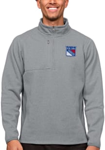 Antigua New York Rangers Mens Grey Course Long Sleeve 1/4 Zip Pullover