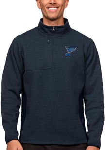 Antigua St Louis Blues Mens Navy Blue Course Long Sleeve 1/4 Zip Pullover