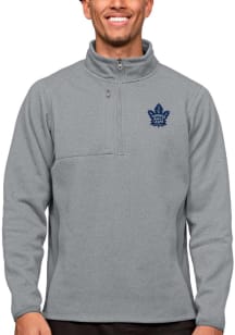 Antigua Toronto Maple Leafs Mens Grey Course Long Sleeve 1/4 Zip Pullover