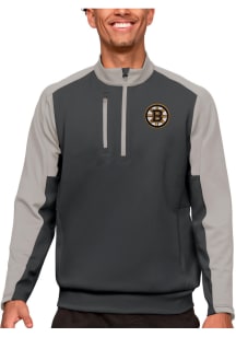 Antigua Boston Bruins Mens Grey Team Long Sleeve 1/4 Zip Pullover