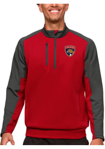 Antigua Florida Panthers Mens Red Team Long Sleeve 1/4 Zip Pullover