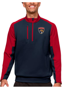 Antigua Florida Panthers Mens Navy Blue Team Long Sleeve 1/4 Zip Pullover