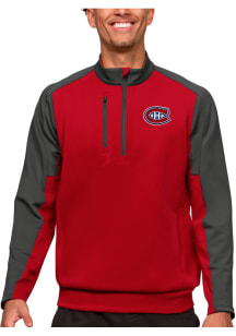 Antigua Montreal Canadiens Mens Red Team Long Sleeve 1/4 Zip Pullover