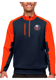 Antigua New York Islanders Mens Orange Team Long Sleeve 1/4 Zip Pullover