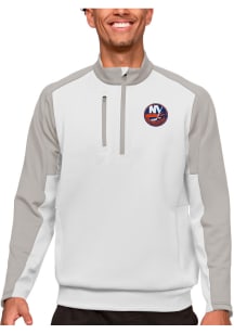 Antigua New York Islanders Mens White Team Long Sleeve 1/4 Zip Pullover
