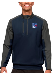 Antigua New York Rangers Mens Navy Blue Team Long Sleeve 1/4 Zip Pullover