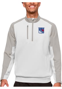 Antigua New York Rangers Mens White Team Long Sleeve 1/4 Zip Pullover