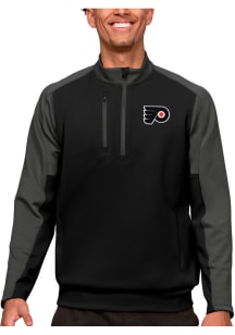 Antigua Philadelphia Flyers Mens Black Team Long Sleeve 1/4 Zip Pullover