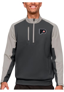 Antigua Philadelphia Flyers Mens Grey Team Long Sleeve 1/4 Zip Pullover