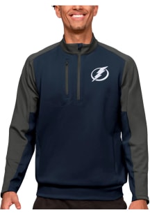 Antigua Tampa Bay Lightning Mens Navy Blue Team Long Sleeve 1/4 Zip Pullover