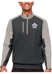 Antigua Toronto Maple Leafs Mens Grey Team Long Sleeve 1/4 Zip Pullover