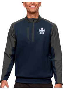 Antigua Toronto Maple Leafs Mens Navy Blue Team Long Sleeve 1/4 Zip Pullover
