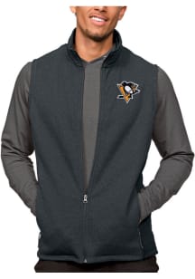 Antigua Pittsburgh Penguins Mens Charcoal Course Sleeveless Jacket