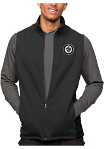 Antigua Winnipeg Jets Mens Black Course Sleeveless Jacket