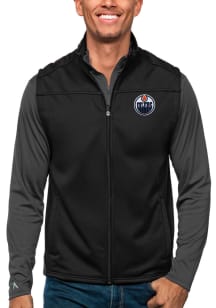 Antigua Edmonton Oilers Mens Black Links Golf Sleeveless Jacket