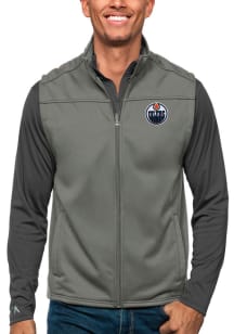 Antigua Edmonton Oilers Mens Grey Links Golf Sleeveless Jacket