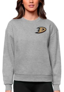 Antigua Anaheim Ducks Womens Grey Victory Crew Sweatshirt