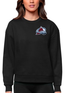 Antigua Colorado Avalanche Womens Black Victory Crew Sweatshirt