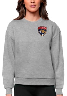 Antigua Florida Panthers Womens Grey Victory Crew Sweatshirt